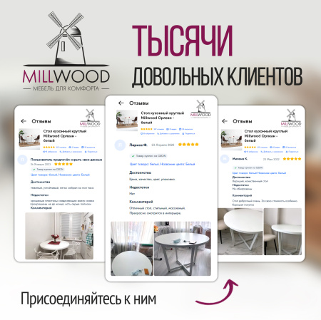 Стол Орлеан (D1000), ЛДСП Белый / Металлокаркас Белый Стол Орлеан (D1000), ЛДСП Белый / Металлокаркас Белый